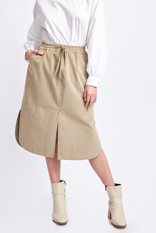 Winka Skirt In Polyester Color Melangebeige