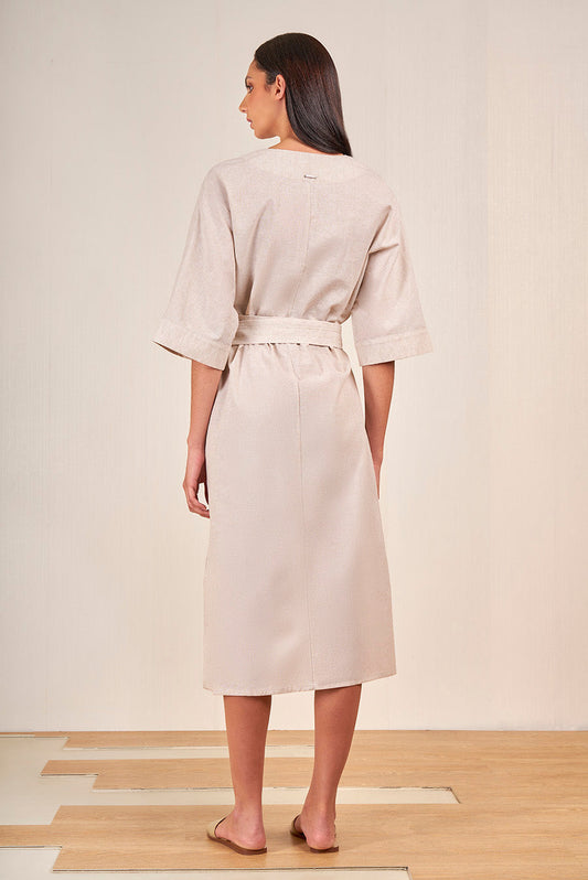 Beige Linen &amp; Cotton Varadero Dress