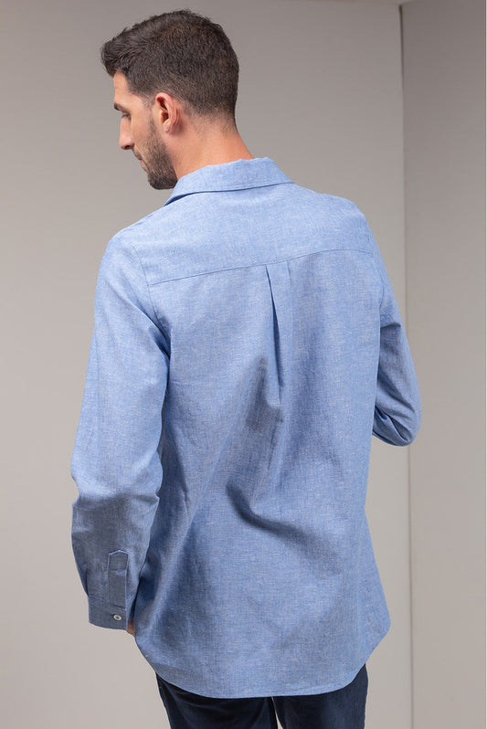 Blue Linen Udito Shirt